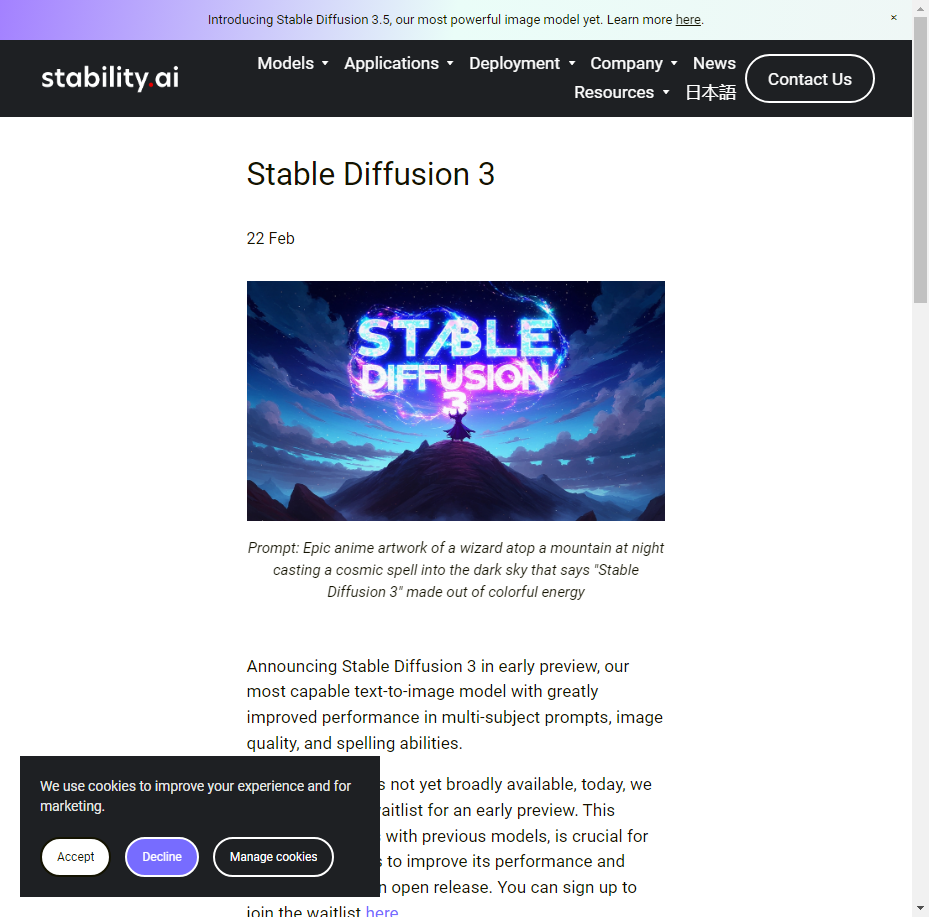 Stable Diffusion 3 — Stability AI